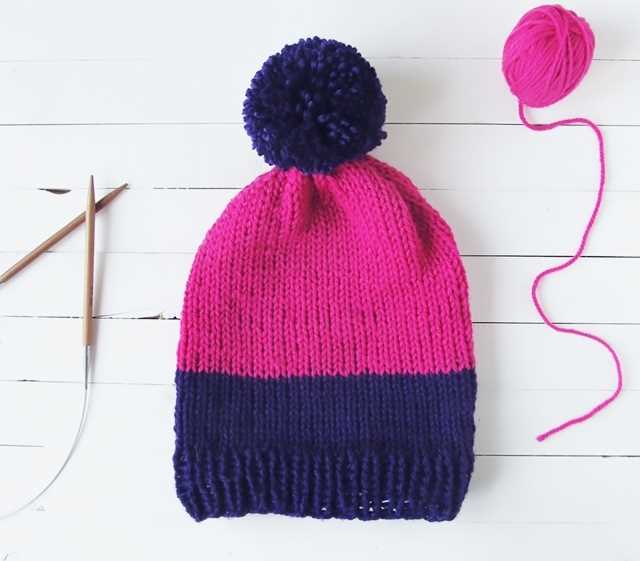 Beginner beanie knitting pattern