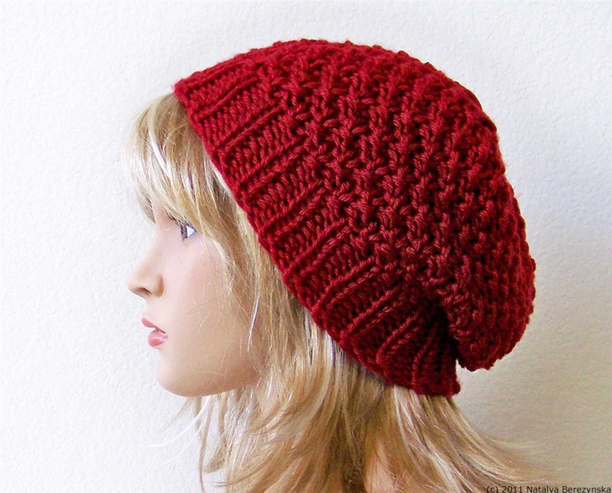 Knit slouchy hat pattern