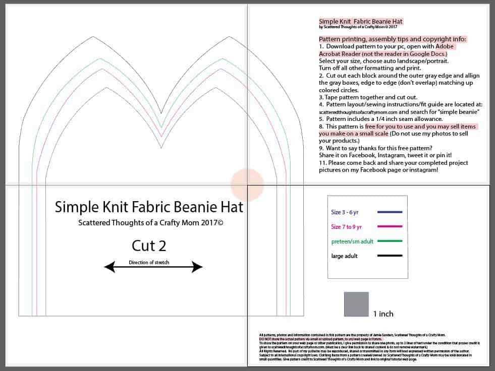 Simple hat pattern knitting