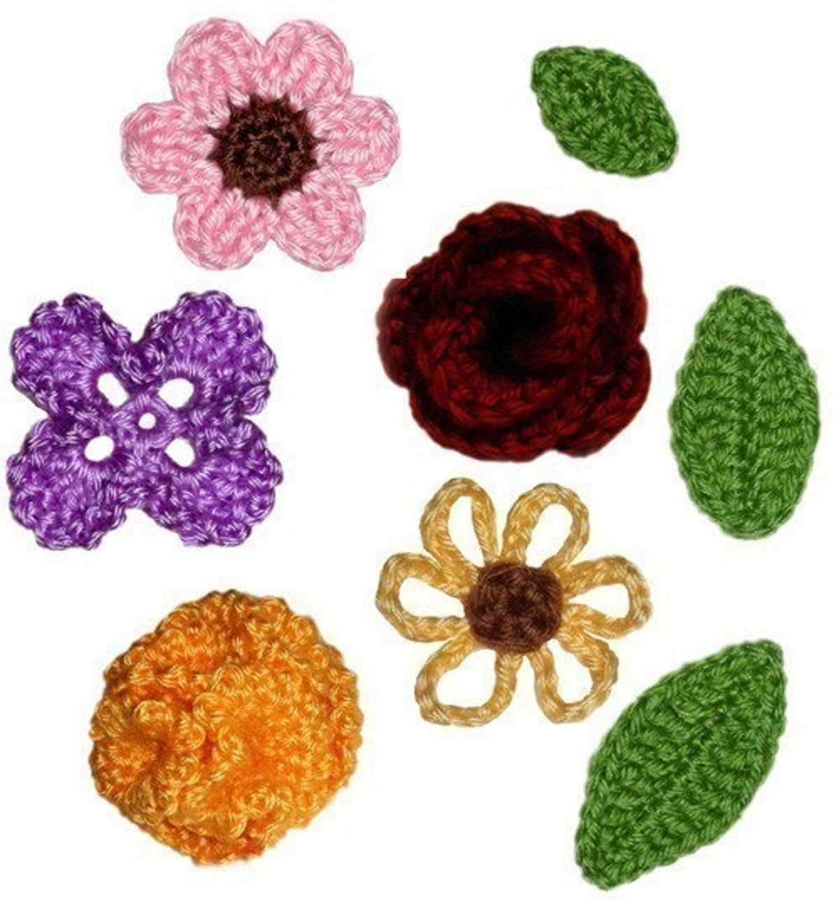 Knit flower applique pattern