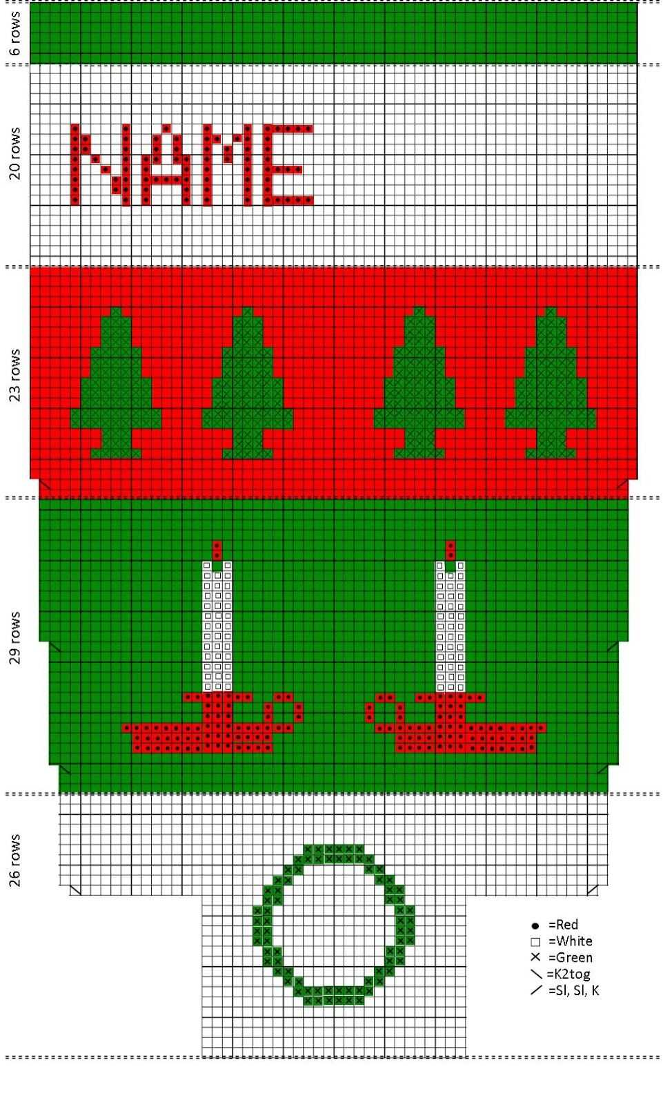 Knit o graf christmas stocking pattern