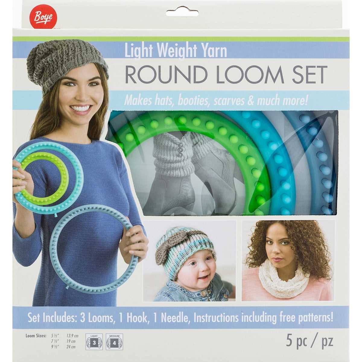 Hat patterns for round knitting looms