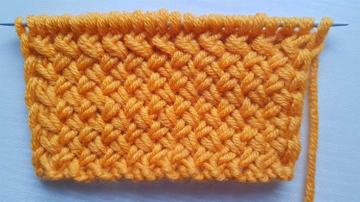 Basket weave pattern knitting