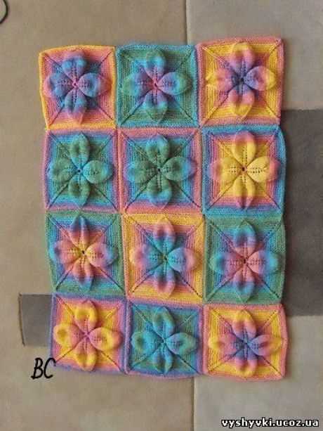 Knitted leaf pattern blanket