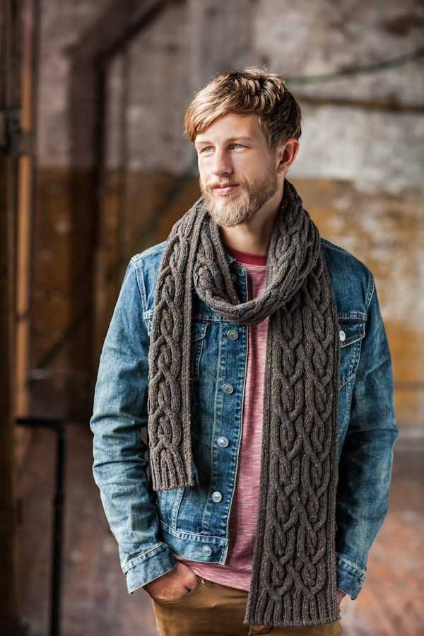Male knitted scarf pattern