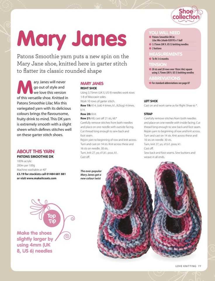 Mary jane knitting patterns free