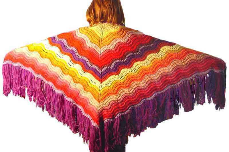 Free knitting pattern for feather and fan shawl