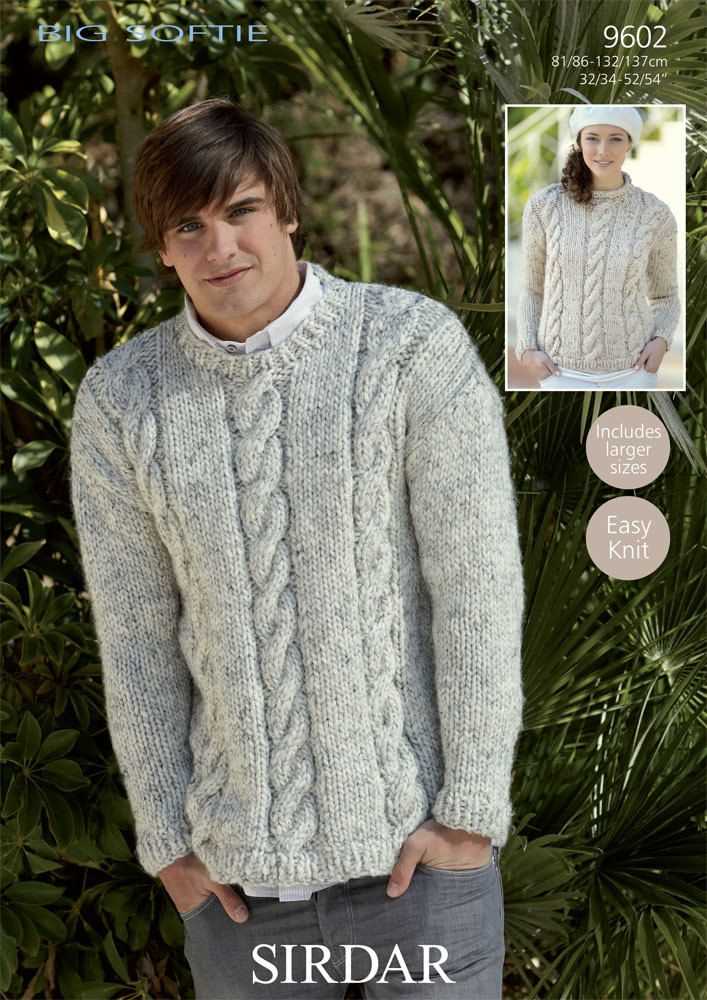 Men's chunky knit sweater pattern