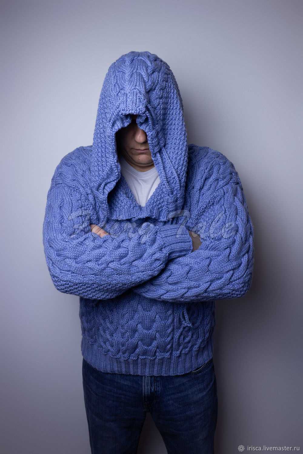 Men's knitted hoodie pattern