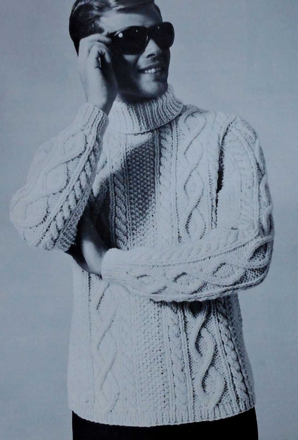 Men's turtleneck knitting pattern