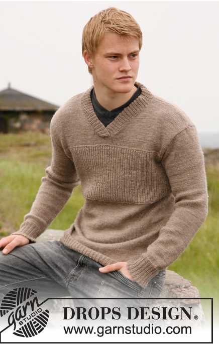 Men's v-neck sweater knitting pattern