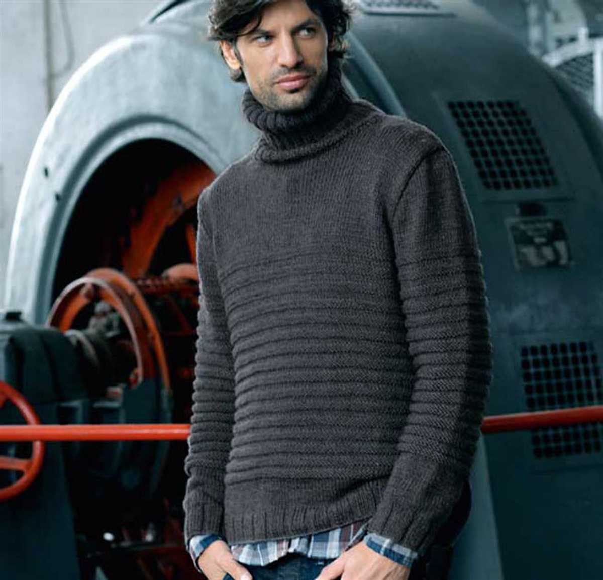 Men's turtleneck knitting pattern