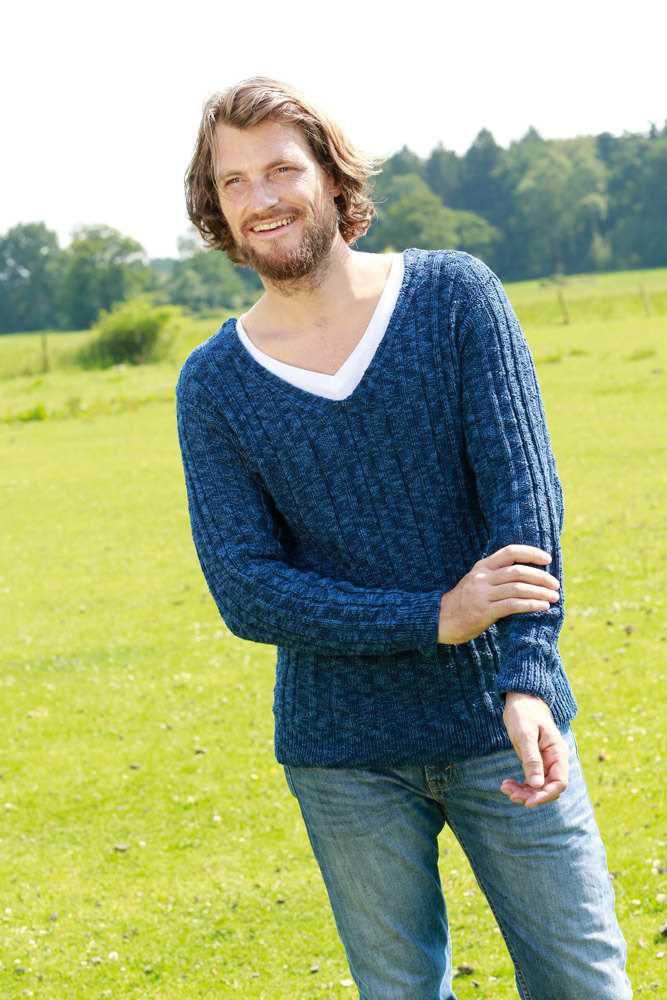 Men's v-neck sweater knitting pattern