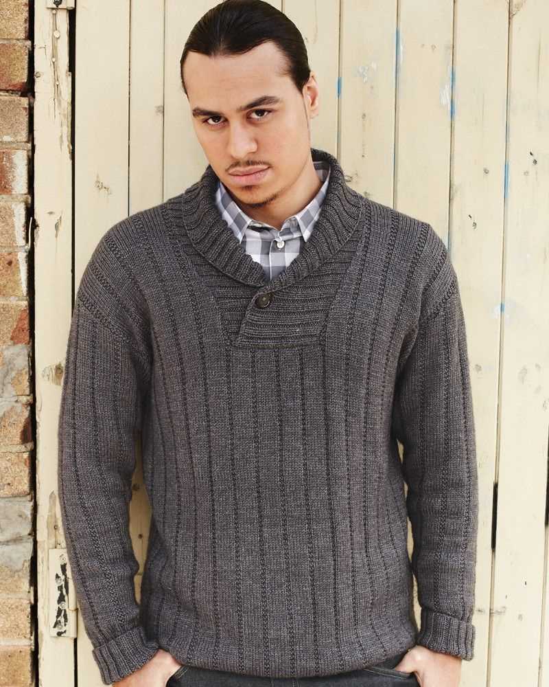 Mens sweater knitting pattern shawl collar