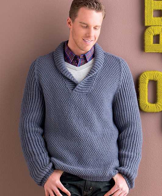 Mens sweater knitting pattern shawl collar