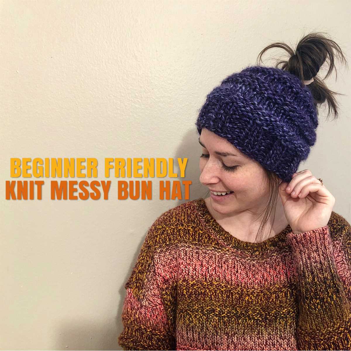 Messy bun hat free knitting pattern