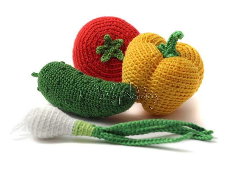 Knitted vegetables pattern free