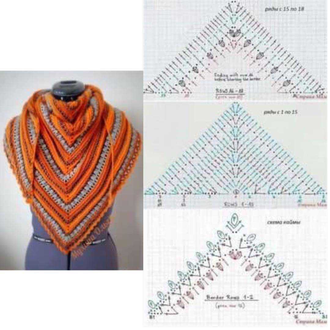 Knitted triangle head scarf pattern