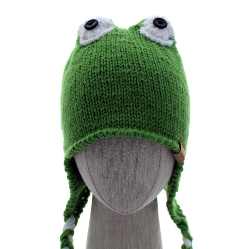 Knitted frog hat pattern