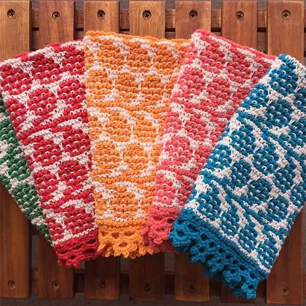 Round knitted dishcloth pattern