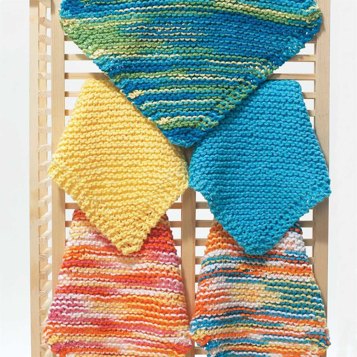 Diagonal knitted dishcloth pattern