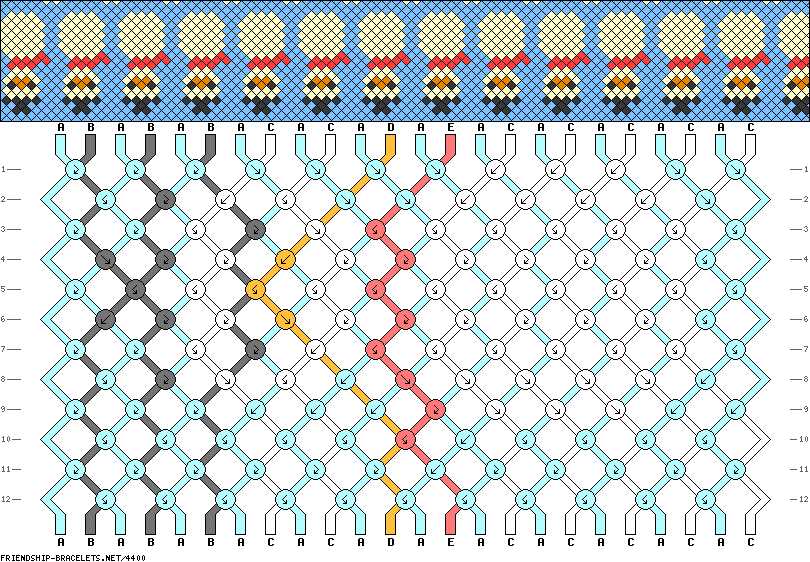 Knitted friendship bracelet pattern