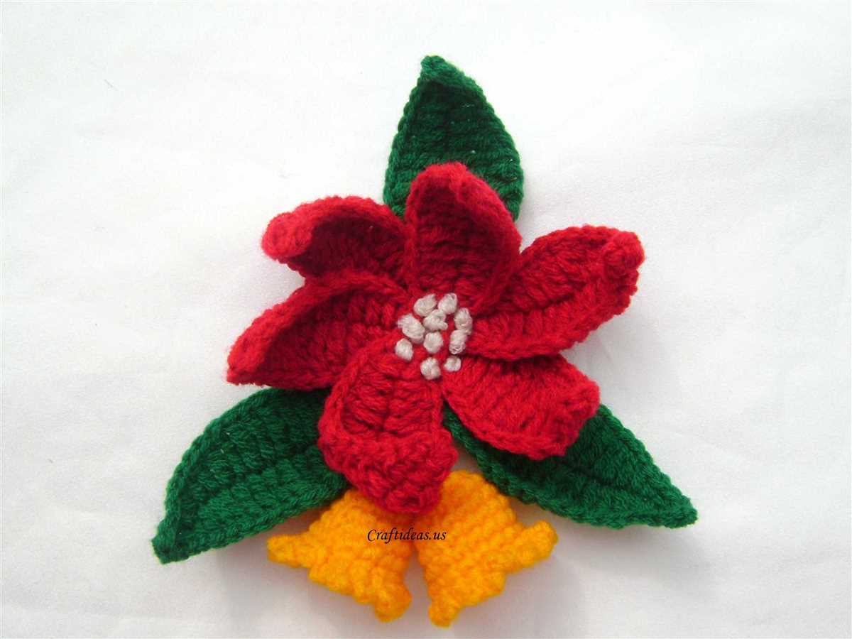 Free knitting pattern for poinsettia