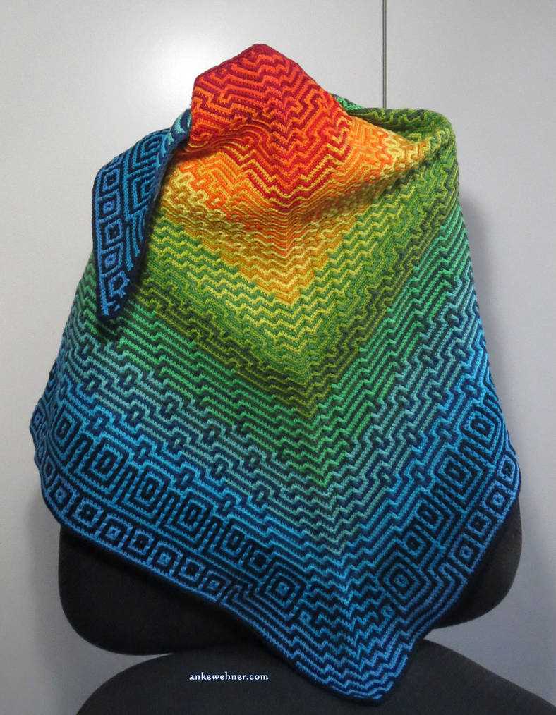 Mosaic shawl knit pattern