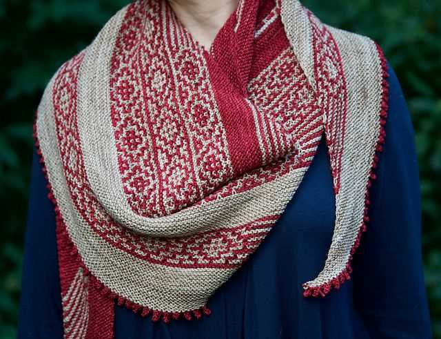 Mosaic shawl knit pattern