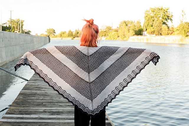 Mosaic shawl knit pattern
