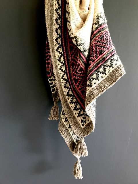 Mosaic shawl knit pattern