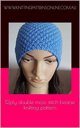 Moss stitch hat knitting pattern