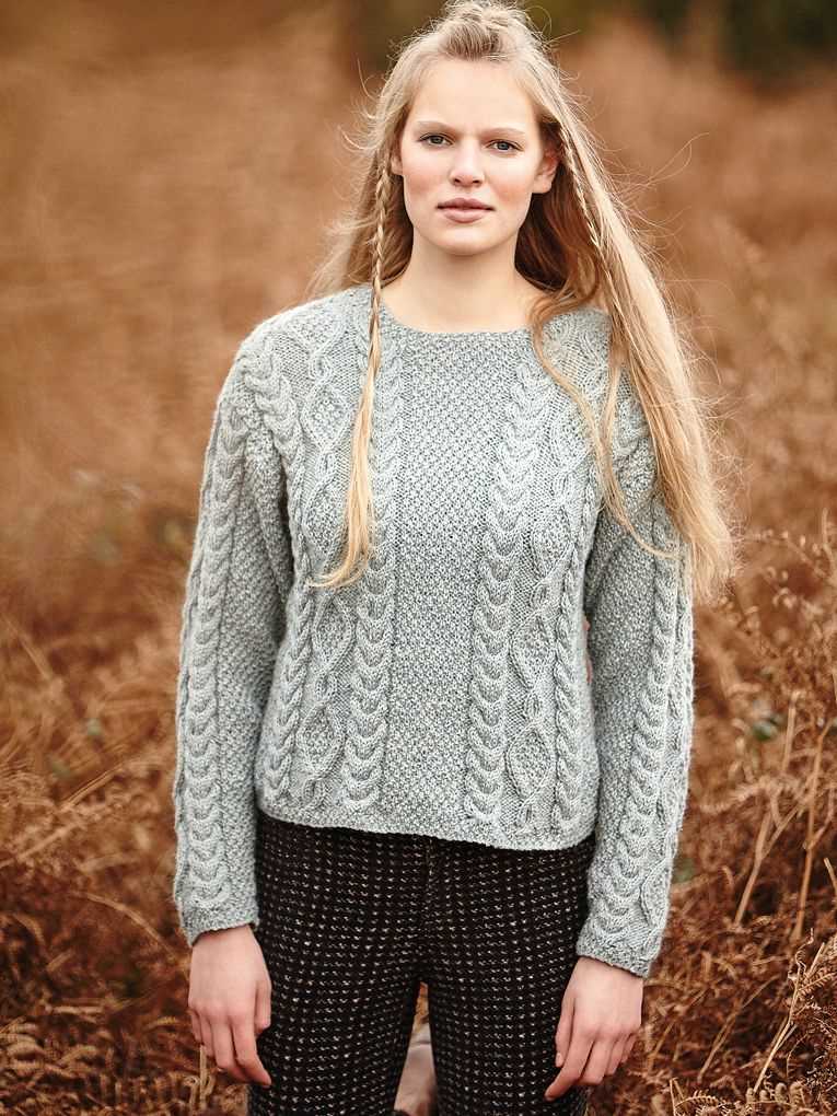 Moss stitch sweater knitting pattern