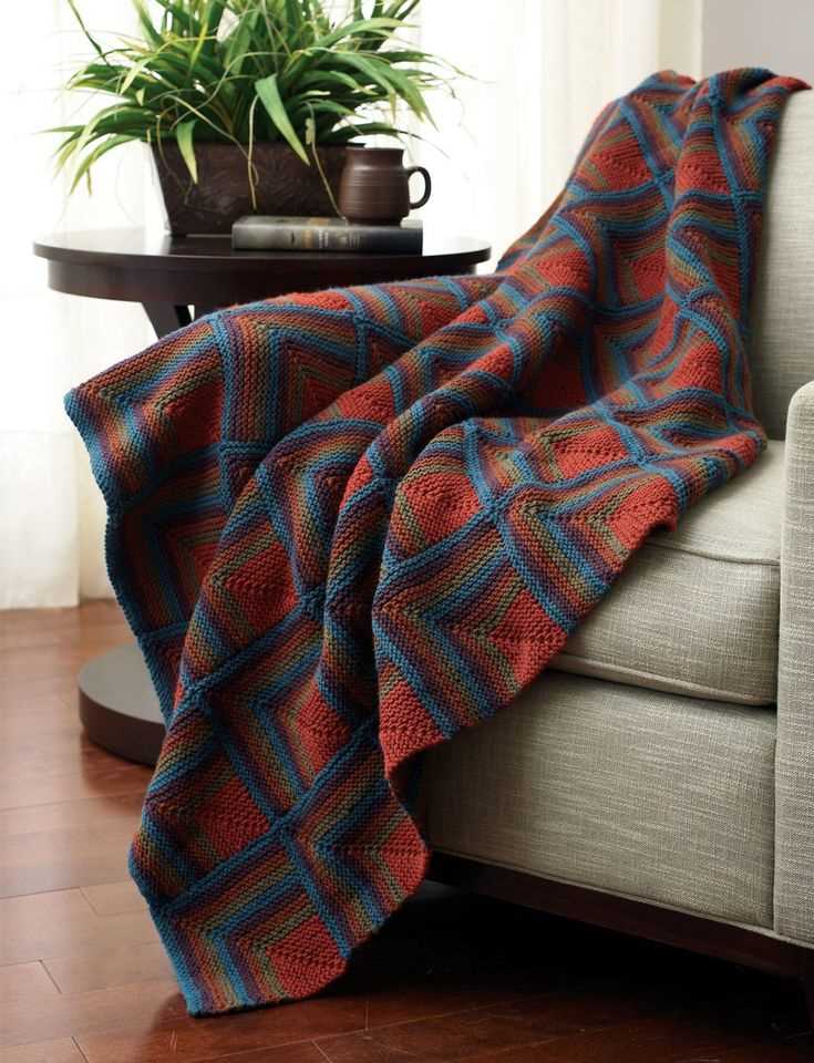 Chunky knit patchwork blanket pattern