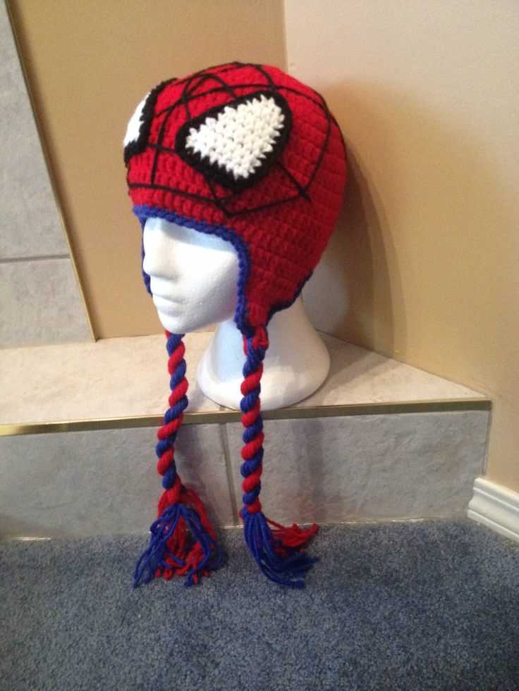 Knitted spiderman hat pattern