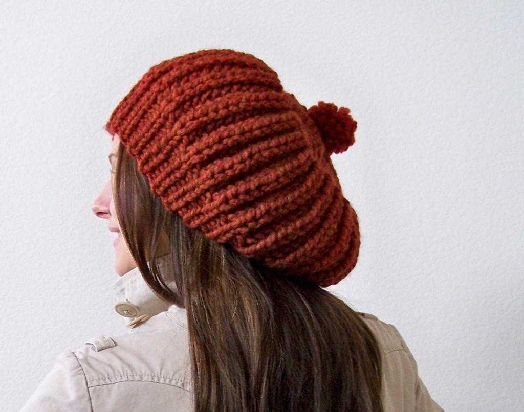 Chunky slouchy hat knitting pattern