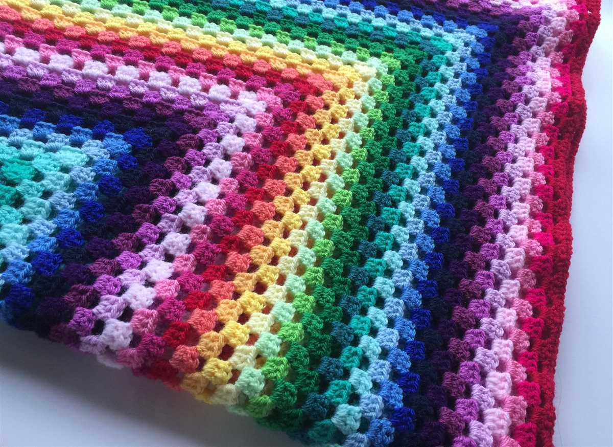 Multi color knit blanket pattern