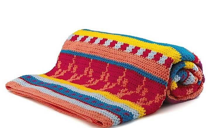 Multi color knit blanket pattern