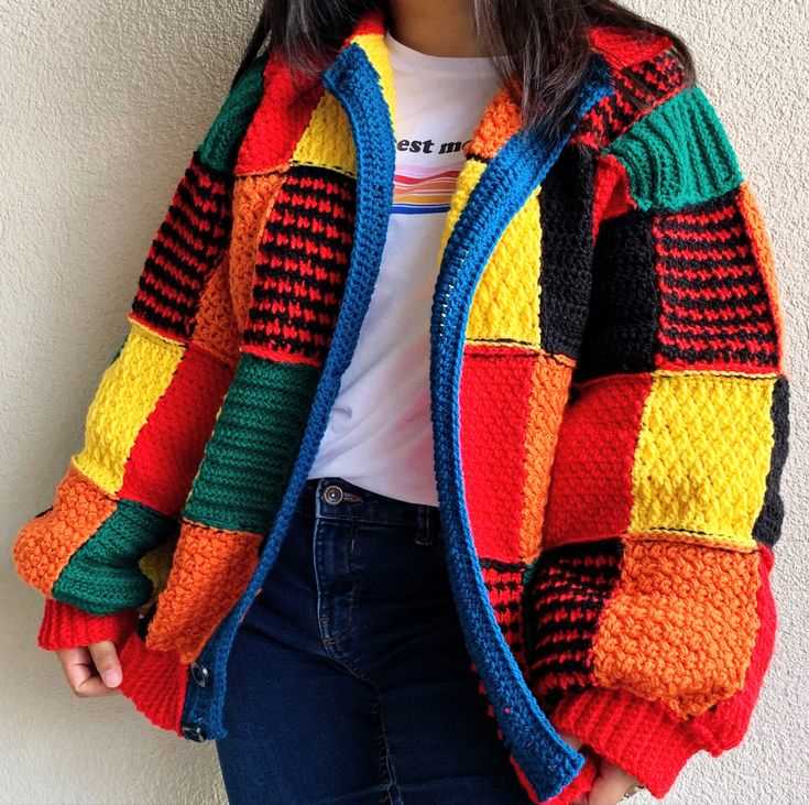 Multi coloured cardigan knitting pattern
