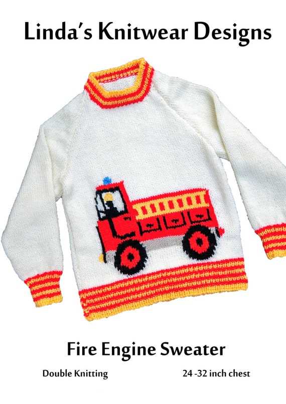 Fire truck sweater knitting pattern