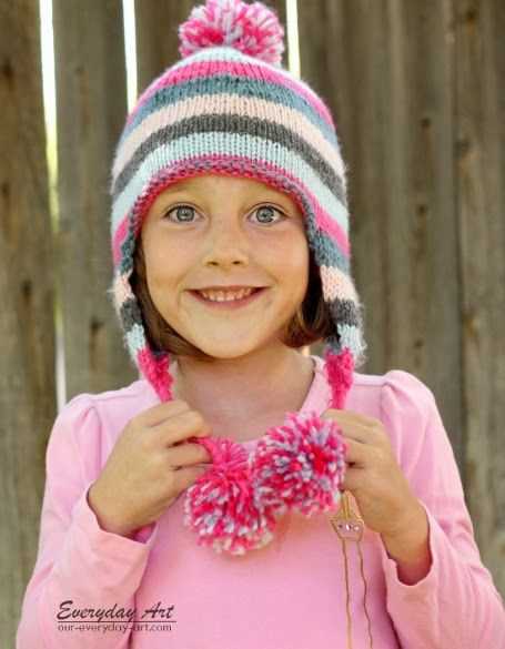 Easy earflap hat knitting pattern