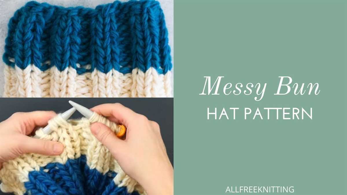 Messy bun hat pattern knit