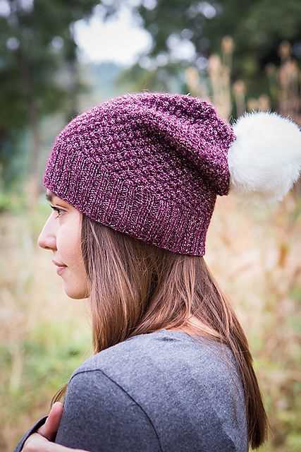 Easy slouchy hat knitting pattern straight needles