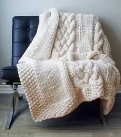 Super chunky cable knit blanket pattern