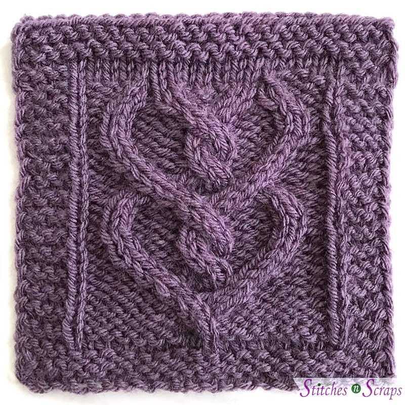 Heart cable knit pattern