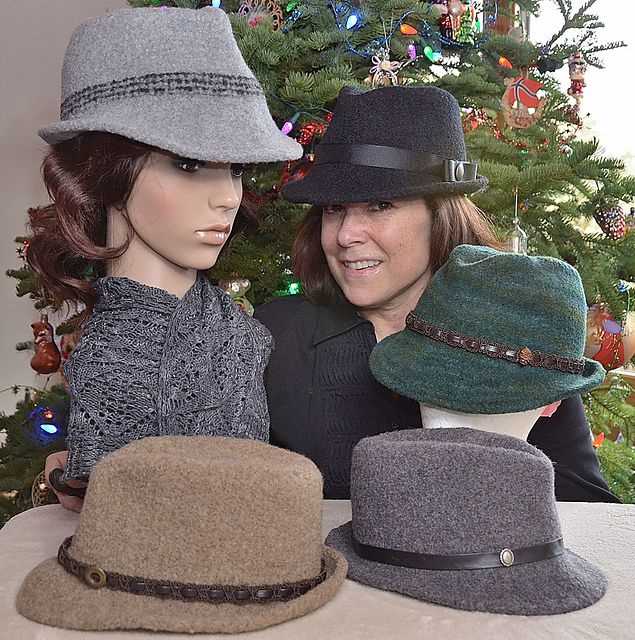 Knit felted brim hat pattern