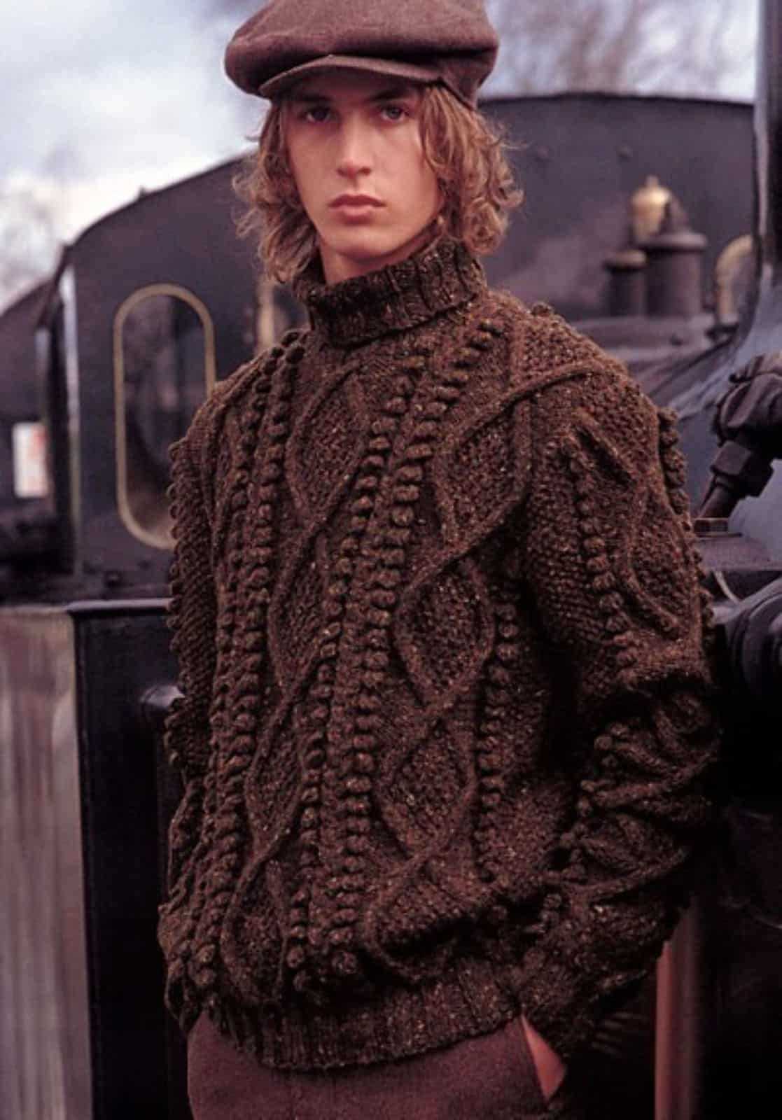 Men's fisherman rib knit sweater pattern free