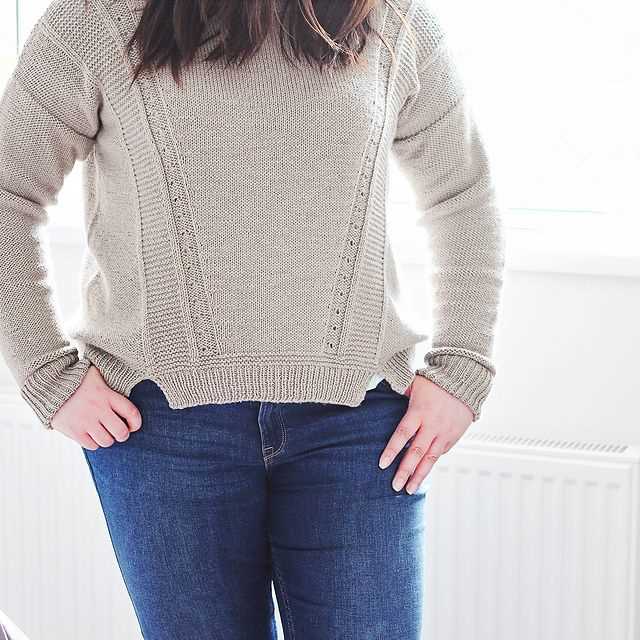 Drop shoulder sweater knitting pattern