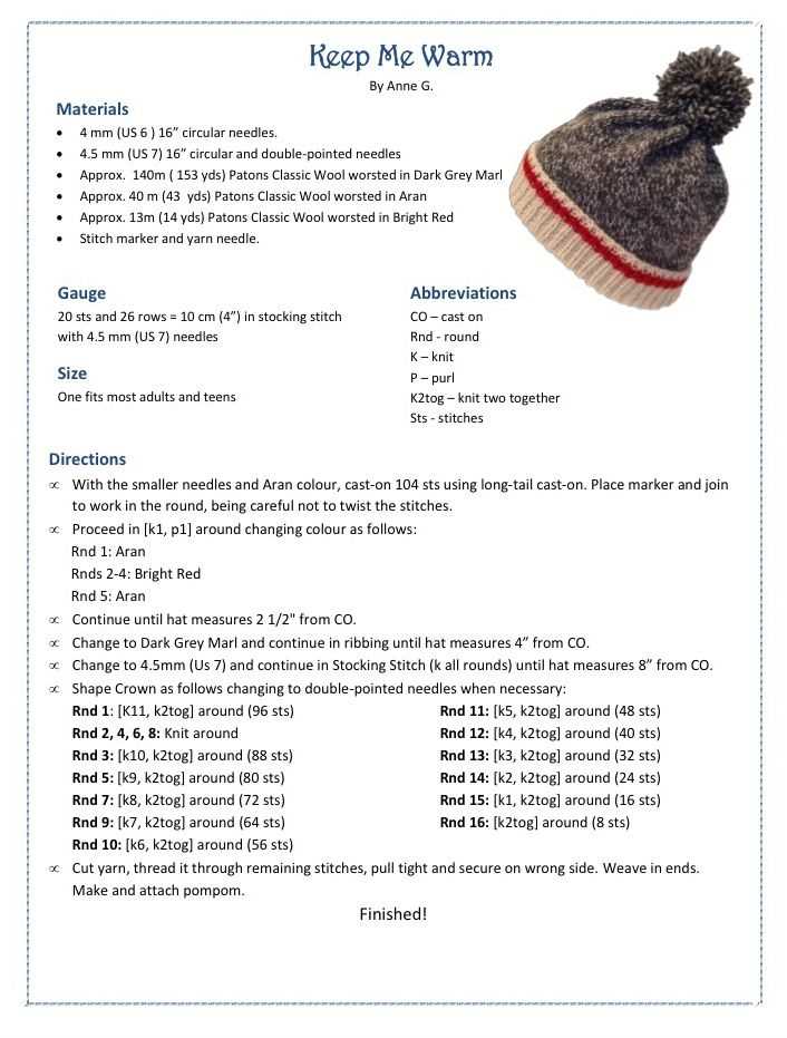 Free beginner knit hat patterns
