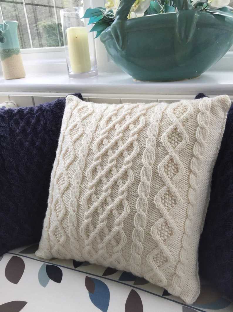 Aran cushion cover knitting patterns